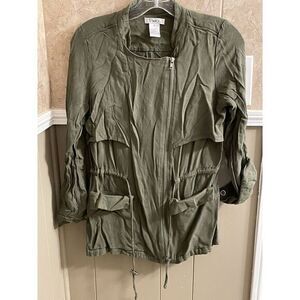 Pinky Shacket Green Full Zip Women's Size Small‎